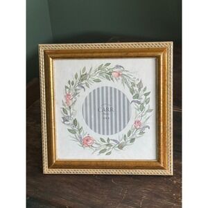Carr 3x3 Round Picture Frame Floral Wreath Tabletop Decor